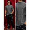 Lars Amadeus Men's Mock Neck Short Sleeve Metallic Party Glitter T-Shirts - 4 of 4