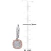 EVERLY JEWELRY | Two-Tone Sterling Silver 1/2 CT TDW Diamond Grid Halo Leverback Earrings - 3 of 4