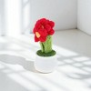 Unique Bargains Artificial Plants Hand-Knit Puff Flower Pot DIY Kit Yarn 1.97"x1.97"x5.51" 1 Pcs - 2 of 4