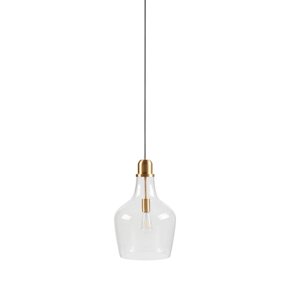 Photos - Chandelier / Lamp Hampton Hill 13"x93" Auburn Bell Shaped Glass Simple Industrial Pendant