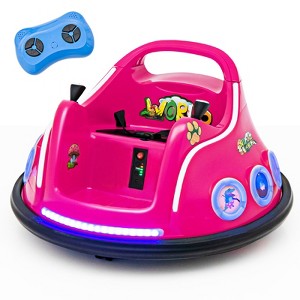Costway 12V Kids Ride on Bumper Car Remote Control w/ Flashing LED Light & Music - 1 of 4