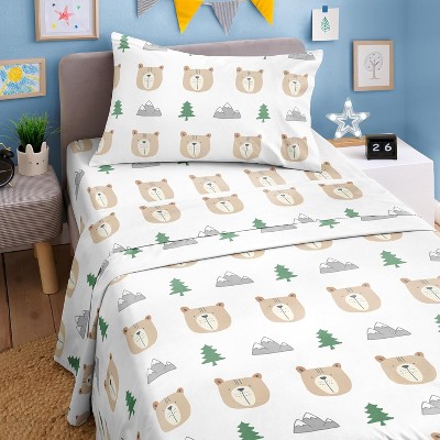 Kids 4 Piece Bed Sheet Set - Cute & Cozy Wrinkle-Resistant with Vibrant Designs - CGK Linens.
