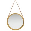 vidaXL Wall Mirror with Strap 15.7" Gold - 2 of 4