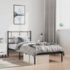 vidaXL Twin XL Metal Bed Frame with Headboard, Sturdy Steel, Black, No Mattress - 3 of 4
