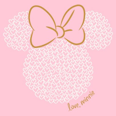 Mickey Mouse & Friends Girl's Minnie Mouse Heart Silhouette T-Shirt - Light Pink - Large — фото 2