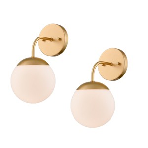 Claxy Brass Mid Century Modern Wall Light for Bathroom Vanity Light Set of 2 - 1 of 4