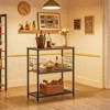 VASAGLE Bakers Rack, Kitchen Island Storage Shelf, Microwave Oven Stand, Metal Frame, Industrial, Rustic Brown and Black - 2 of 4