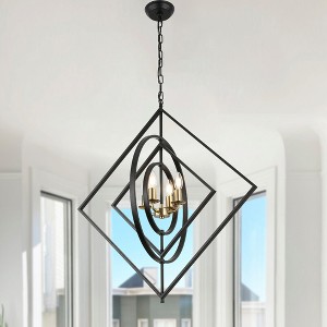 Bella Depot 4-Light Black Metal Pendant Light Modern Versatile and Stylish Chandelier - 1 of 4