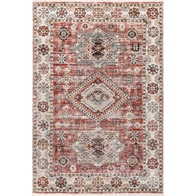Nuloom Deandra Oriental/Persian 4x6 Indoor Area Rug for Living Room Bedroom Dining Room Kitchen, Rust/Ivory