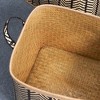 Square Palm Leaf Woven Wicker Storage Basket with Handles (Set of 2)- 14" x 14" x 15" and 16" x 16" x 17" - 3 of 4