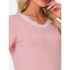 cheibear Women's Soft Shorts Sleeve Nightwear with Pockets Pajama Set 2 Pcs - 4 of 4