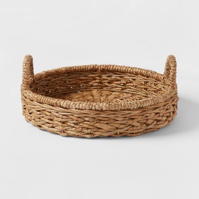 Chunky Seagrass Woven Serving Tray Beige - Threshold™