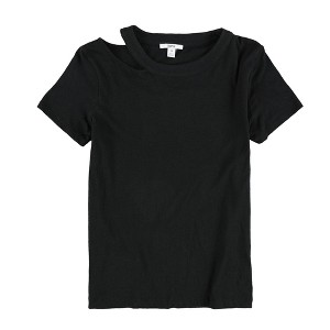 bar III Womens Cutout Basic T-Shirt, Black, X-Small - 1 of 2