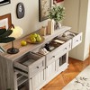 FUFU&GAGA Grey Wood-Grain Console Table Adjustable Shelves Sideboard - 3 of 4