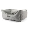 NANDOG Micro-Plush Prive Collection Quilted Vegan Leather Dog & Cat Bed - Light Gray - 3 of 3