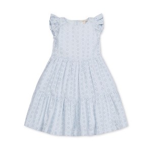 Hope & Henry Girls'  Flutter Sleeve Tiered Eyelet Dress, Toddler - 1 of 4