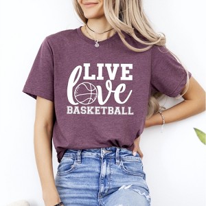 Simply Sage Market Women's Live Love Basketball Short Sleeve Graphic Tee - 1 of 4
