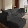 VASIP 110" L-Shaped Convertible Sectional Sofa with Ottoman, 3-Seater Cloud Modular Couch for Living Room,Gray - 3 of 4