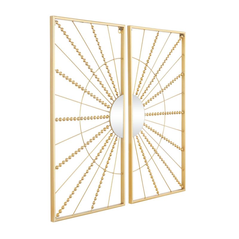 Set of 2 Metal Geometric Half Moon Mirror Wall Decors with Gold Frame - CosmoLiving by Cosmopolitan, 4 of 5
