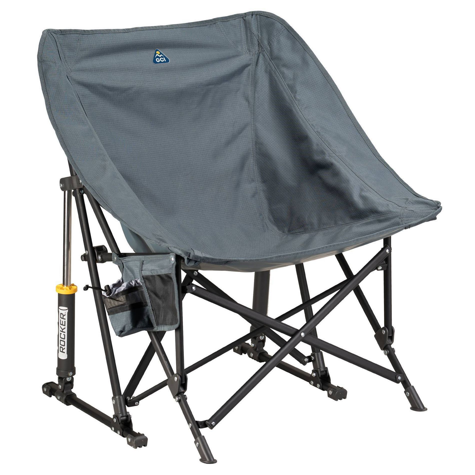 GCI Outdoor Pod Rocker Foldable Rocking Camp Chair - Charcoal: Portable Lawn Chair