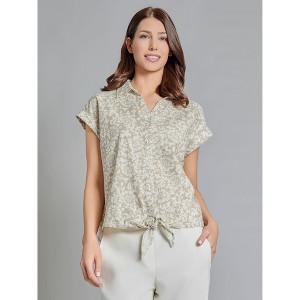 Jones New York Tie-Front Button-Front Blouse - 1 of 3