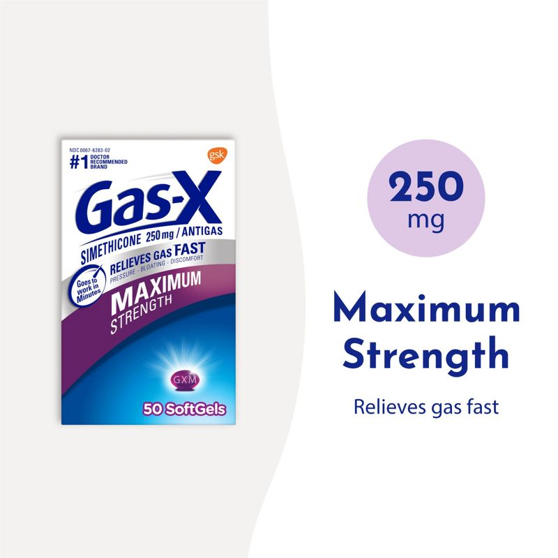 Gas-X Maximum Strength Softgel for Gas Relief - 50ct, 4 of 11