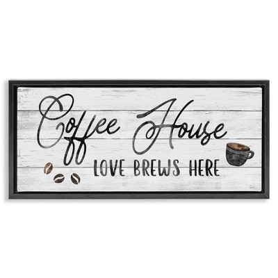 Stupell Industries Coffee House Love Brews Here, 31" x 14"