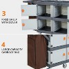 Commercial Janitorial Cart with Cabinet – Hotel Housekeeping Room Service Utility Cart with Wheels, Large Capacity Vinyl Bag, Grey - 3 of 4