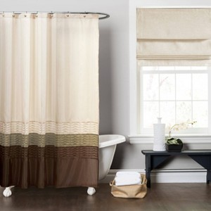 Mia Shower Curtain Green/Brown - Lush Decor