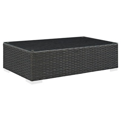 Sojourn Rectangle Outdoor Patio Coffee Table - Chocolate - Modway