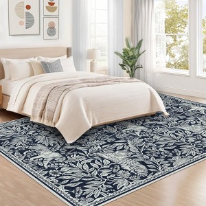 Modern Washable Area Rug, Soft Tiger Print Throw Carpet with Non Slip Backing, Low Pile Stain Resistant Floor Cover Indoor for Home - 1 of 4