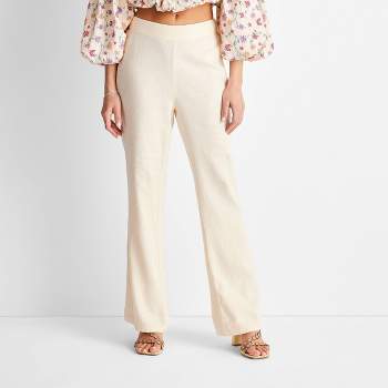 Women's High-Rise Linen Flare Pants - Future Collective™ with Jenny K. Lopez Cream