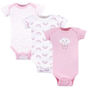 Luvable Friends Baby Girl Cotton Preemie Bodysuits 3pk, Girl Cloud, Preemie - 1 of 1