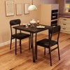 3 Pieces Dining Table Set, Table and Upholstered Chairs for 2, Modern Wooden Dining Room Table Set for Small Places, Apartment - 3 of 4
