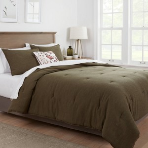 Space Dyed Cotton Linen Comforter & Sham Set - Threshold™ - 1 of 4