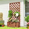 Outsunny Wooden Raised Garden Bed, Raised Planter Box, Planter with Trellis for Climbing Plants Flowers - 2 of 4