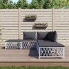 vidaXL Garden Lounge Set White Woven fabric, powder-coated steel, textilene - 2 of 4