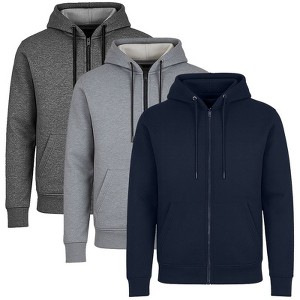 Blue Ice Men’s Fleece Lined Full-Zip Hoodie -3 Pack - 1 of 4