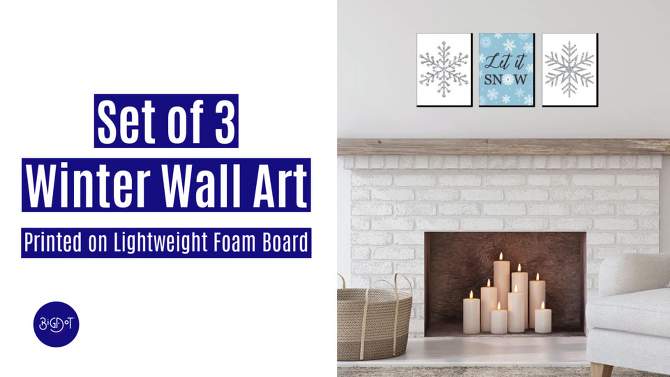 Big Dot of Happiness Winter Wonderland - Holiday Wall Art and Blue Snowflake Decorations - 7.5 x 10 inches - Set of 3 Prints, 2 of 8, play video