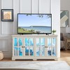 FURNIinspire Utility Storage Cabinets Glass Display Cabinet, Antique Wide Standing Cabinet Showcase For Home Office, White, 15.75"*59.06"*32.09" - 2 of 4