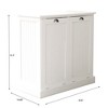 GlasFlength Decorative Storage Cabinet 2-Compartment Tilt-Out Laundry Sorter, Free Standing Home Organizer, for Laundry, White, 32.60"*14.48"*31.50" - 3 of 4