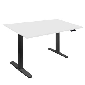 Mount-It! Electric Sit-Stand Black Desk Frame with White Tabletop, Expand from 39.4" to 63" Wide - 1 of 4