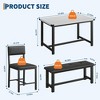 Farmhouse Dining Table Set for 4, Kitchen Table with Upholstered Bench and 2 Chairs, Space Saving Dining Room Table and Chairs Set - 2 of 4