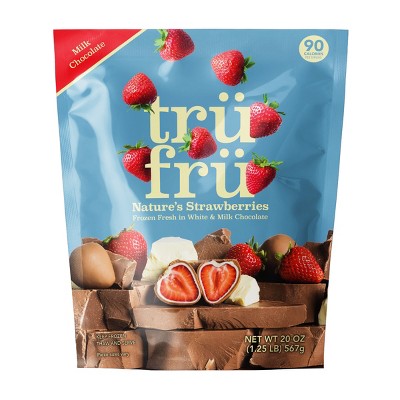 Tru Fru White and Milk Chocolate Frozen Strawberries - 20oz