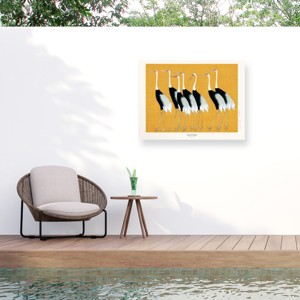Trademark Fine Art - Pictufy  Japanese Red Crown Crane Matted Framed Art - 1 of 4