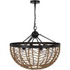 Cal Lillington 60W x 4 Glass Pendant Light with Burlap Roped Half Dome Shade - 2 of 4