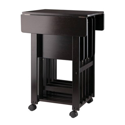 Sophia 5-Piece Brown Solid Wood Snack Table Set