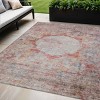 Red Gray And Blue Oriental Washable Indoor Outdoor Area Rug - 2 of 4
