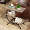 Hommoo Industrial 3-Tier C-Shaped End Table Light Brown - 4 of 4