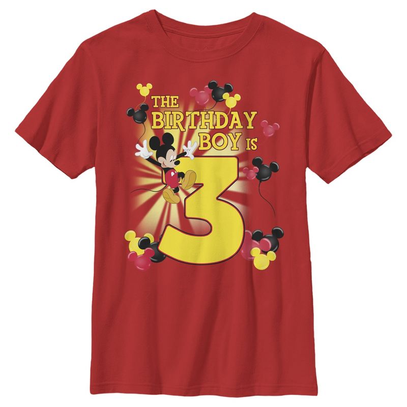 Boy's Mickey & Friends The Birthday Boy Is 3 T-Shirt, 1 of 5